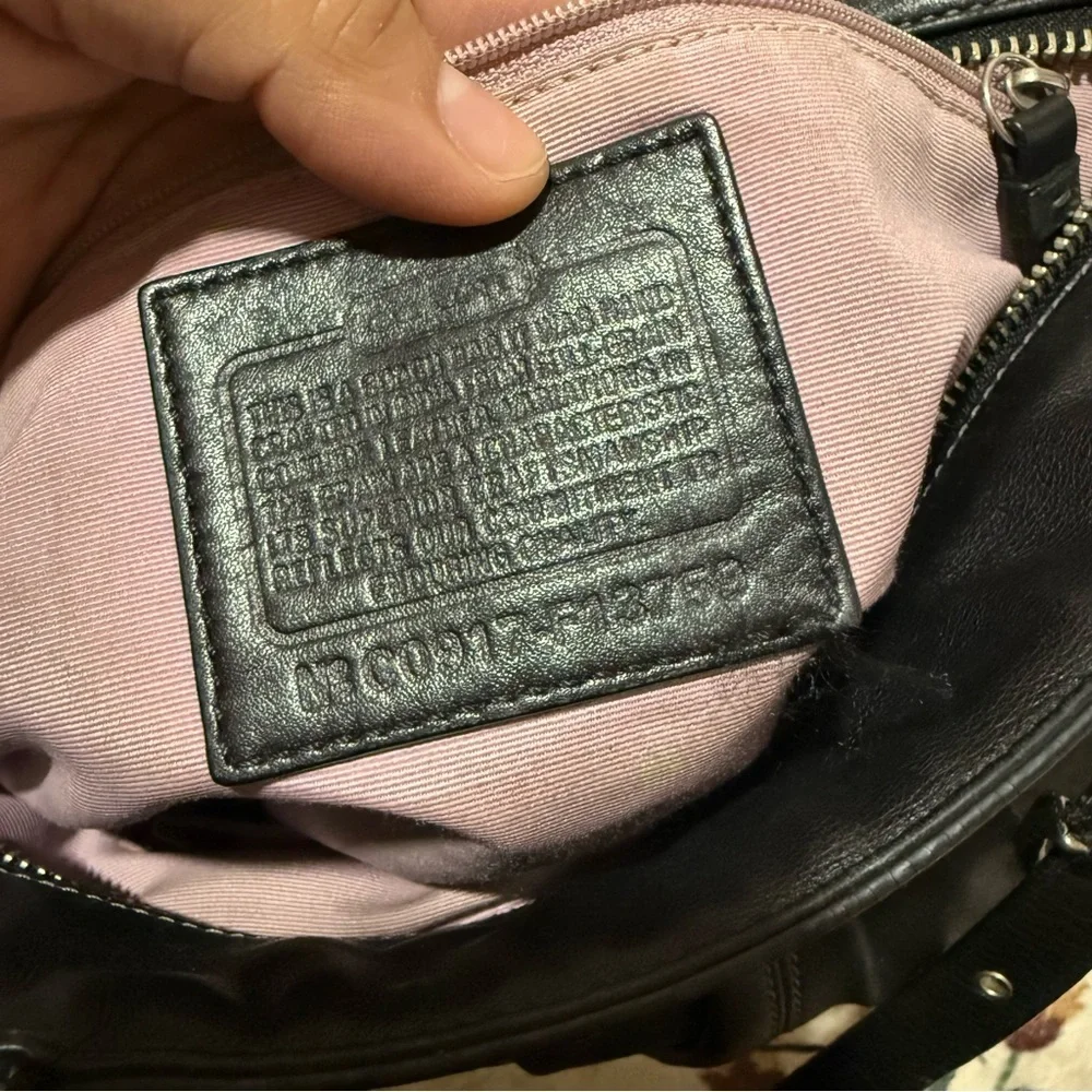 Coach east west tote shoulder Black Leather Handbag